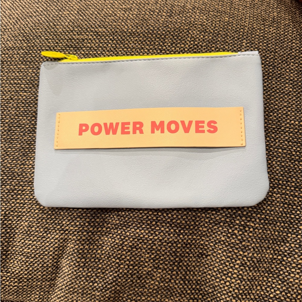 ipsy Cosmetic Bag with Yellow Zipper and Power Moves Design